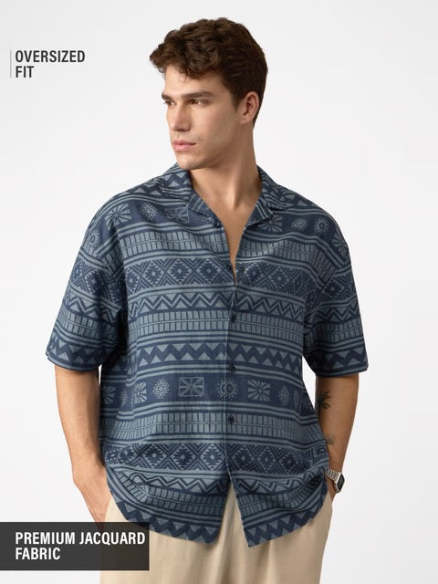 Jacquard Aztec Drift Oversized Shirts