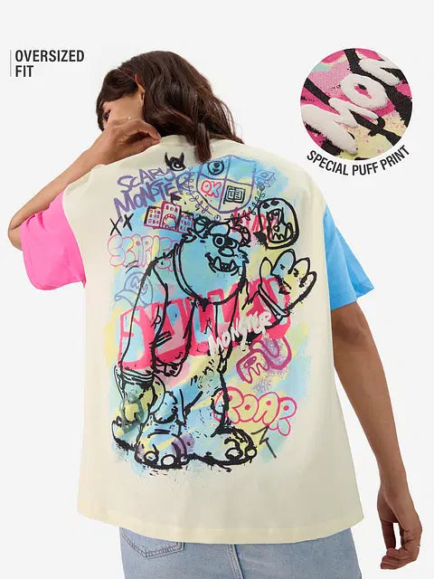 Disney Pixar Monsters Women Oversized T-Shirts