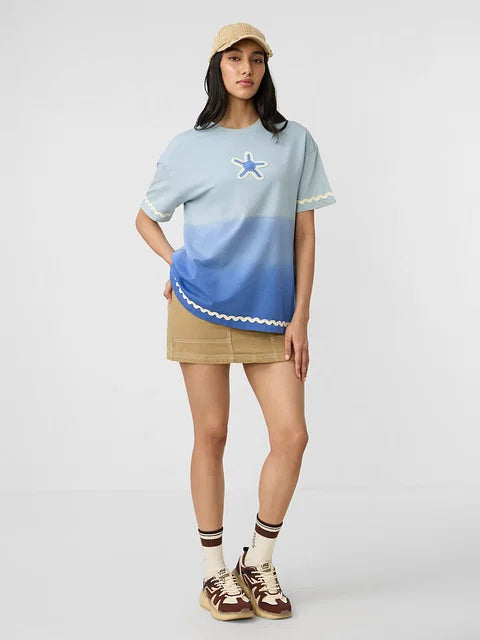Ombre Sea Breeze Women Oversized T-Shirts