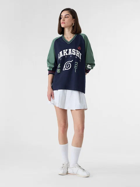 Naruto Kakashi Varsity Women Full Sleeve T-Shirts