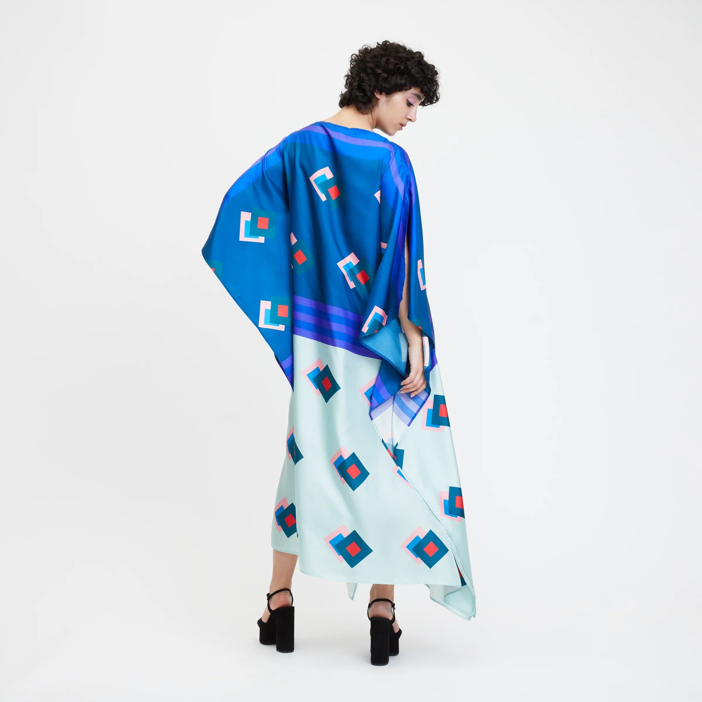 Soft Satin Silk Kaftan, Luxurious and Lightweight Women's Caftan
