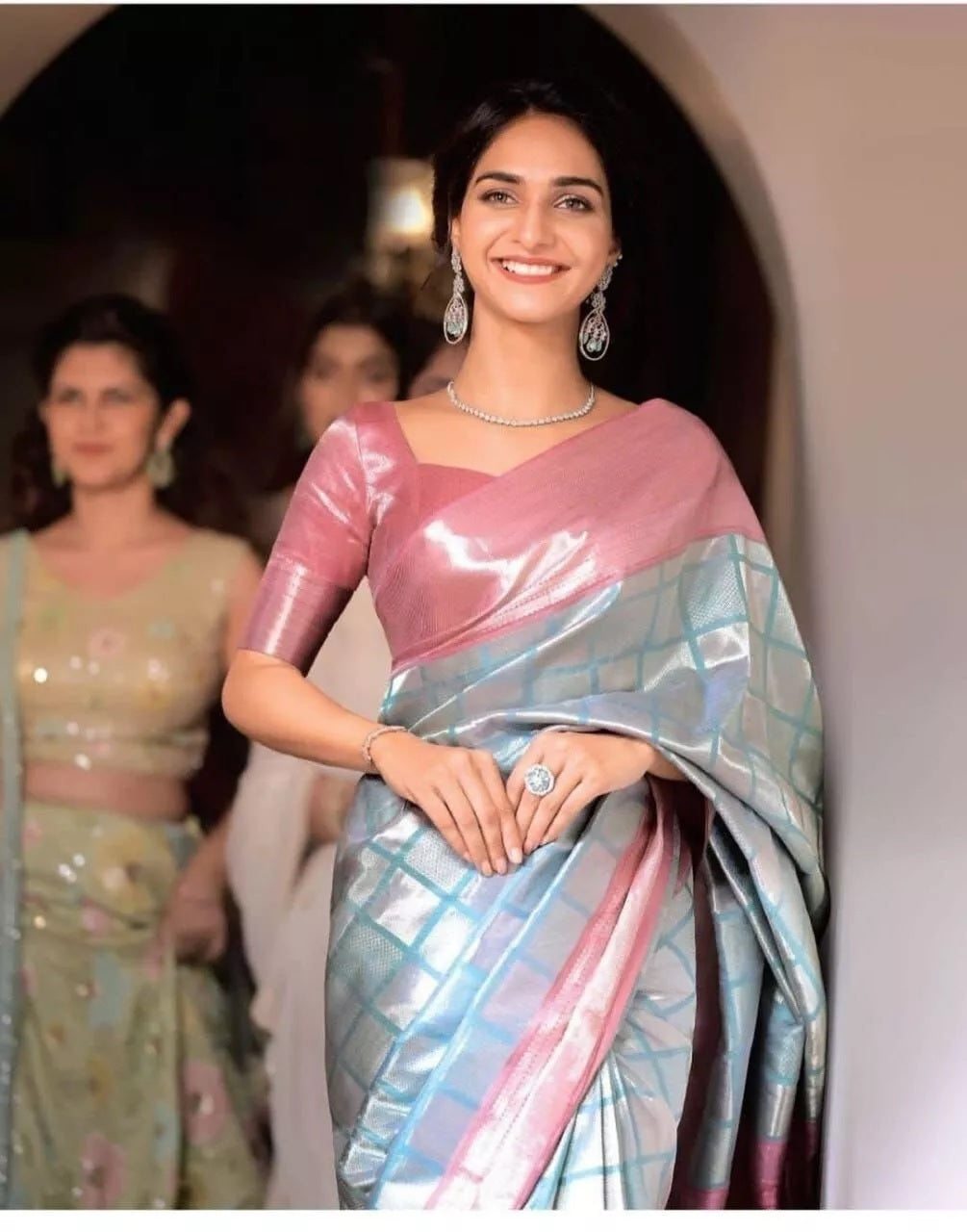 Designer Soft Lichi Silk With Jacquard Work Saree & Blouse