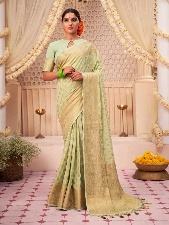Trending Banarasi Soft Silk Wedding Wear Saree With Blouse 11-KT