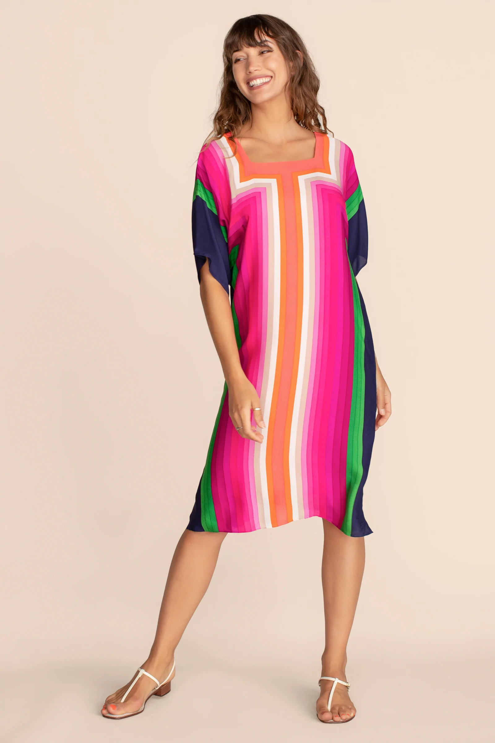 Silk Crepe Kaftan , Stylish Casual Wear Caftan For Women's