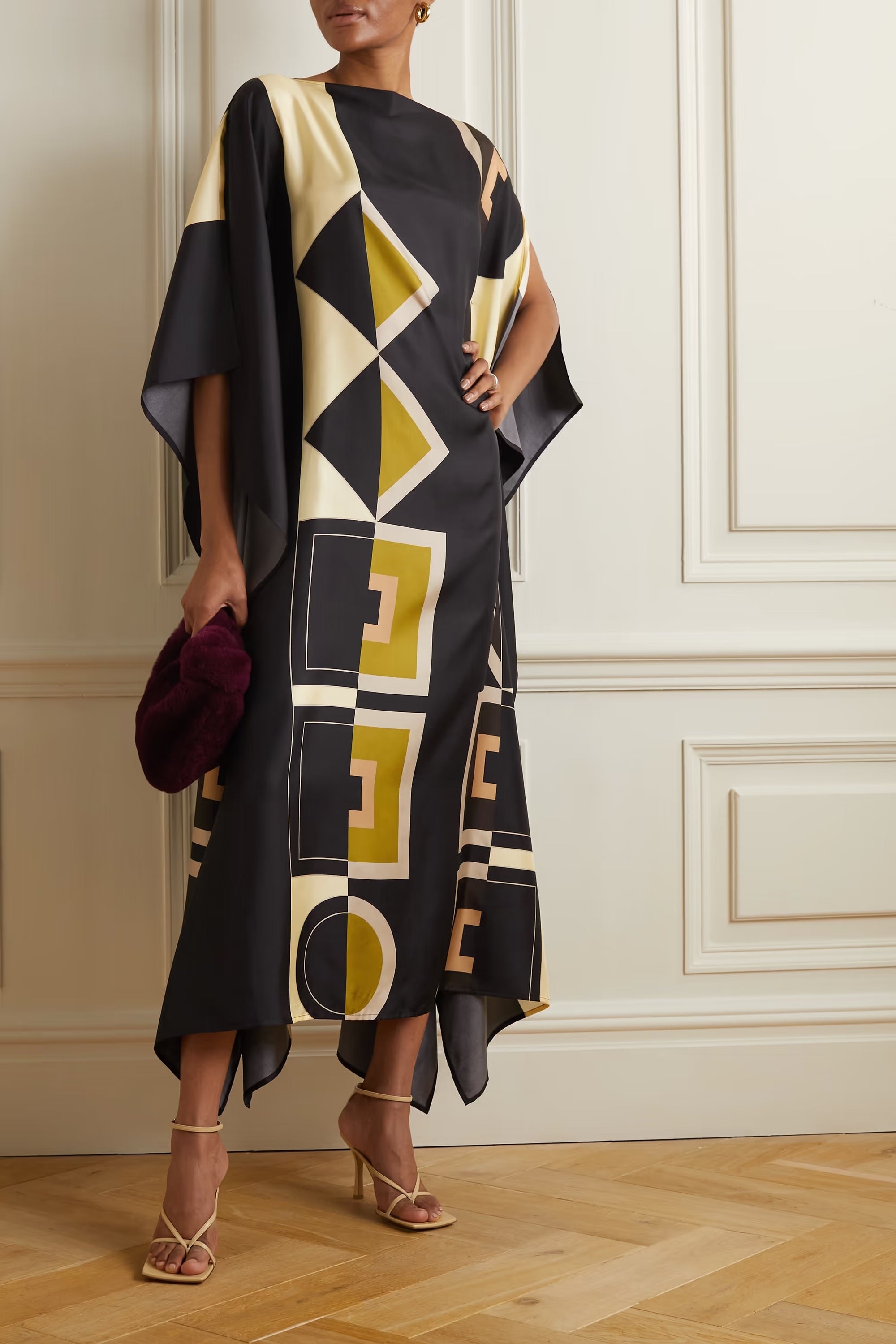 Glamorous Satin Silk Kaftan Gown – Perfect for Evening Wear Caftan For Women's