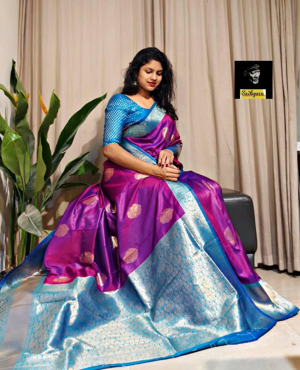 Premium Kaniji varam Soft Silk Saree, Traditional Wear Sari With Blouse
