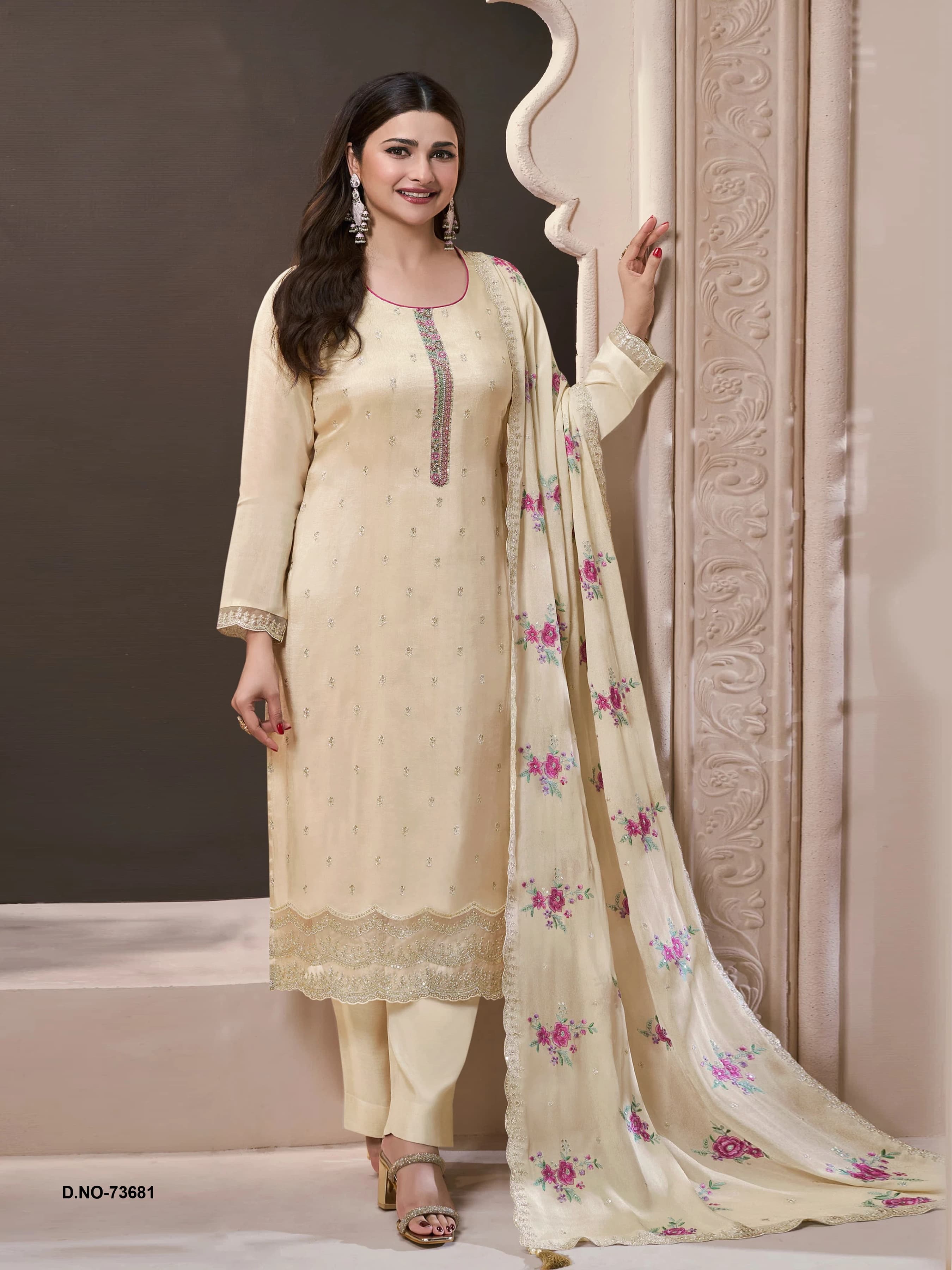 Heavy Monga Silk Designer Traditional Wear Top Bottom With Dupatta