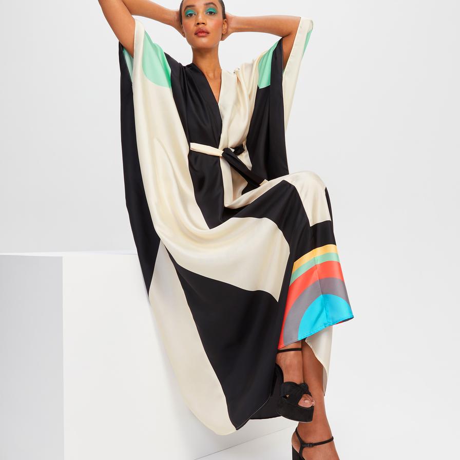 Women's Soft Satin Silk Kaftan, Chic and Lightweight Women's Caftan