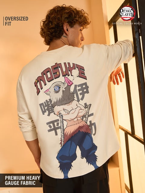 Demon Slayer Inosuke Oversized Full Sleeve T-Shirts