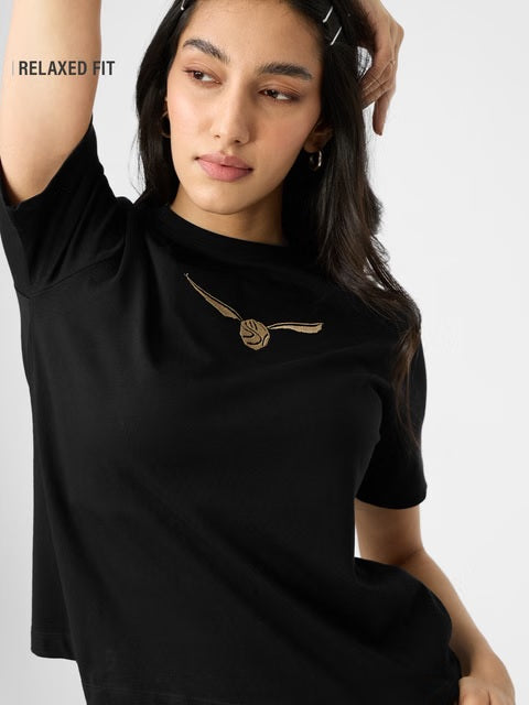Harry Potter Golden Snitch Women Relaxed Fit T-Shirts
