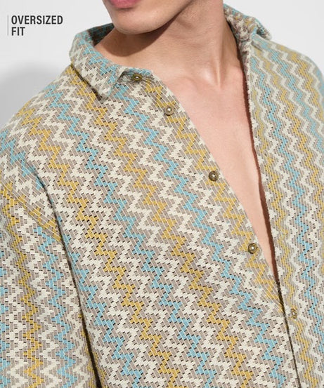 Open Knit Amber Chevron Holiday Shirts