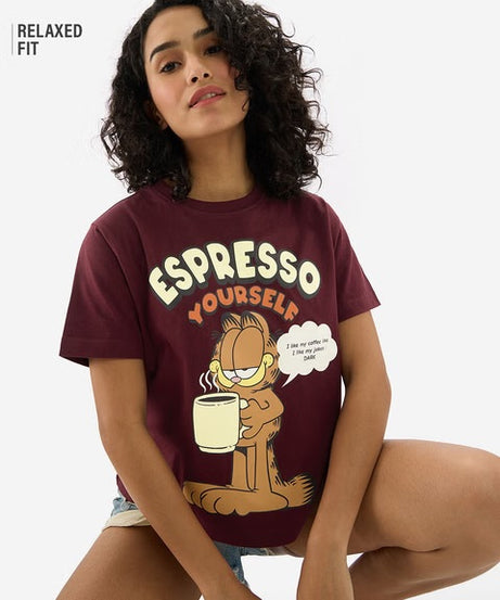 Garfield Espresso Women Relaxed Fit T-Shirts