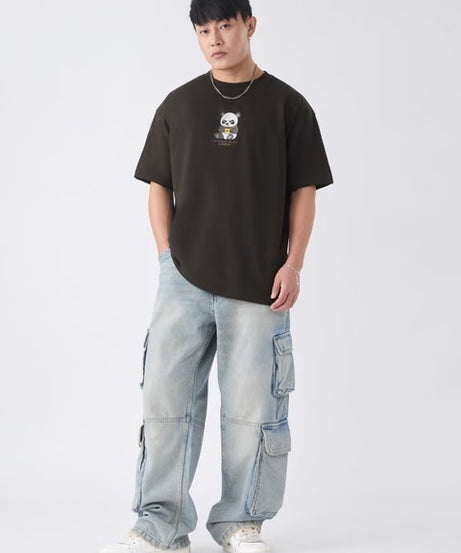 Caffeine Panda Oversized T-Shirts