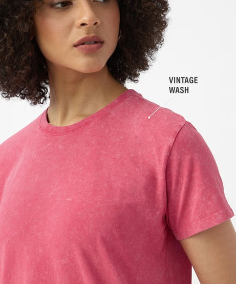 Solids Fuchsia Pink Women T-Shirts