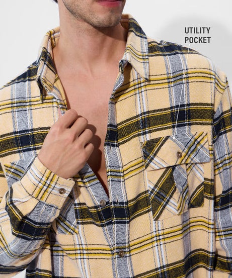 Flannel Amber Men Utility Shirts