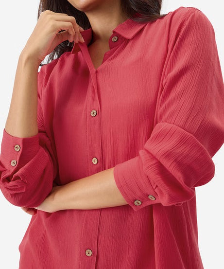 Solids Hot Pink Women Shirts