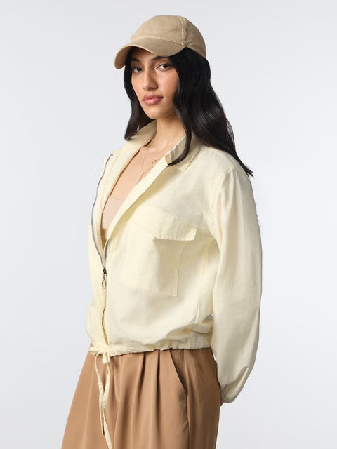 Cotton Linen Off-White Women Shackets
