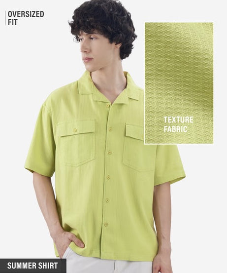 Solids Lime Green Oversized Shirts
