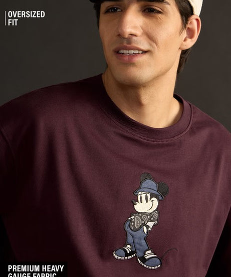 Mickey Mouse Applique Oversized T-Shirts