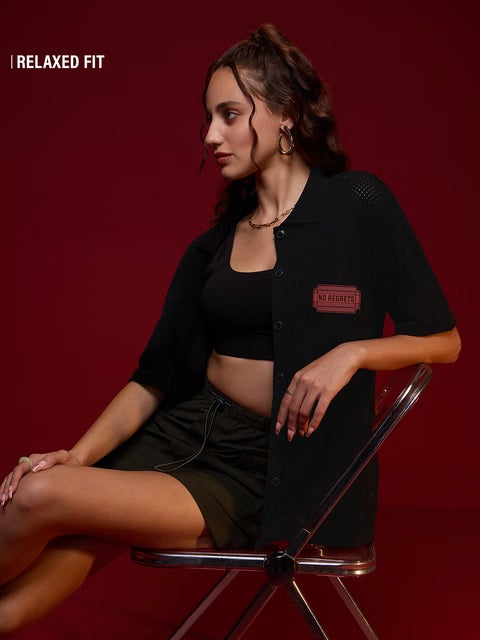 Open Knit No Regrets Women Shirts