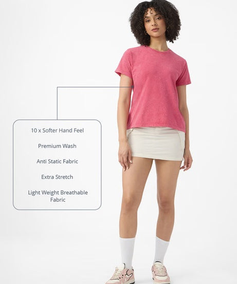 Solids Fuchsia Pink Women T-Shirts