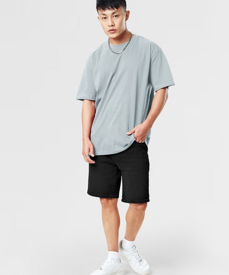 Solids Pearl Grey Oversized T-Shirts