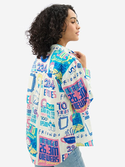 FRIENDS Doodle Women Boyfriend Shirts
