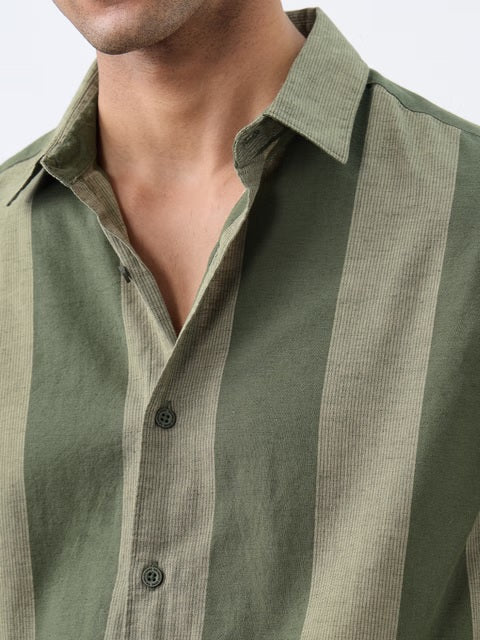 Stripes Grove Cotton Linen Shirts