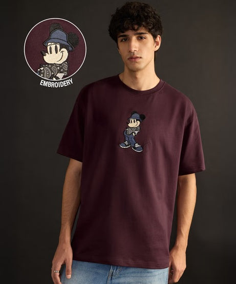 Mickey Mouse Applique Oversized T-Shirts