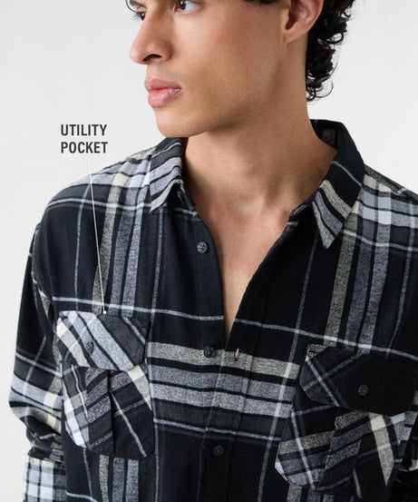 Plaid Steel Men Utility Shirts