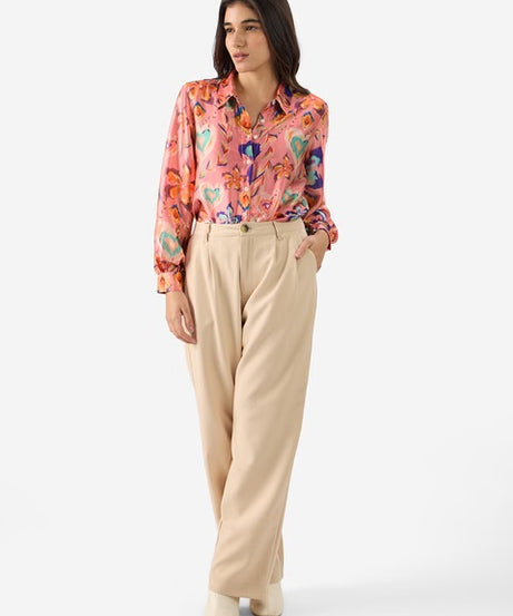 Satin Floral Ink Women Shirts