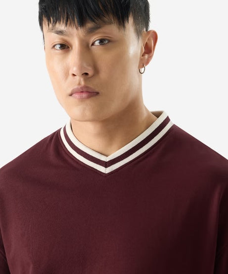 Solids Burgundy Oversized Full Sleeve T-Shirts
