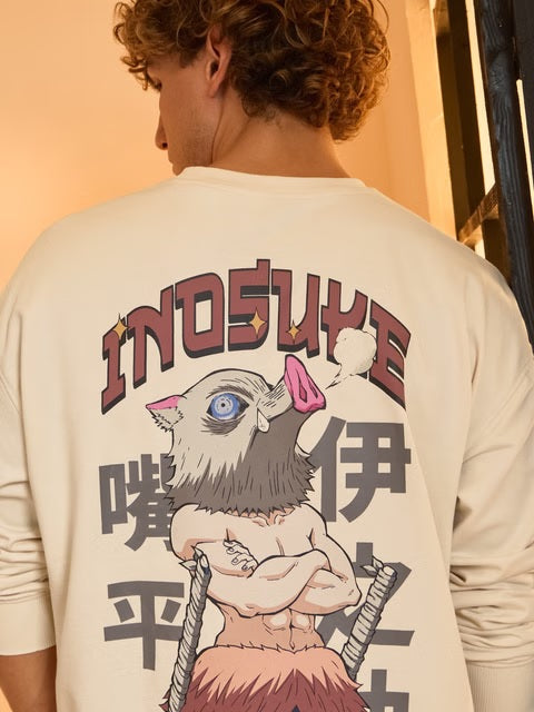 Demon Slayer Inosuke Oversized Full Sleeve T-Shirts
