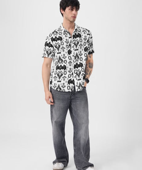 Batman Ikat Print Men Textured Shirts