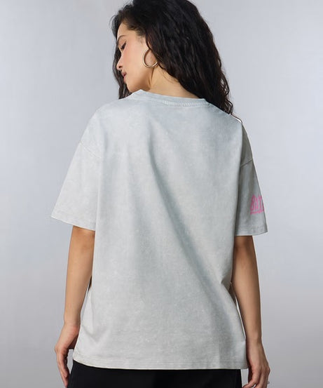 DC Batgirl Acid-Washed Women Oversized T-Shirts