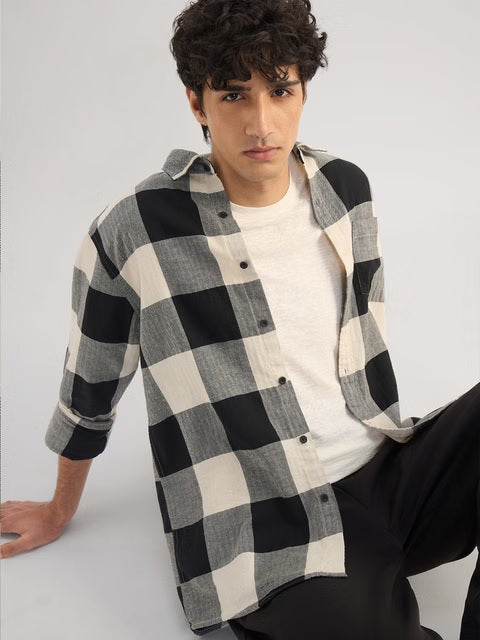 Cotton Linen Checks Echo Shirts