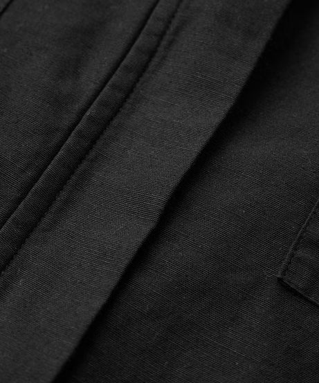 Cotton Linen Carbon Black Women Shackets