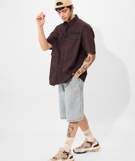 Solids Oak Brown Oversized Shirts