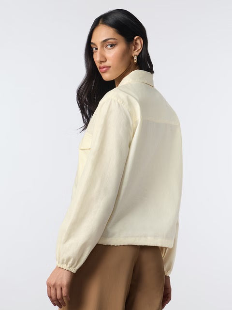 Cotton Linen Off-White Women Shackets