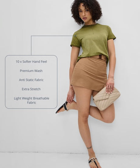 Solids Fern Green Women T-Shirts