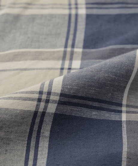 Checks Blue Topaz Cotton Linen Shirts