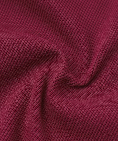 Ribbed Top Raspberry Women T-Shirts