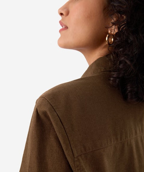 Cotton Linen Chestnut Women Shirts