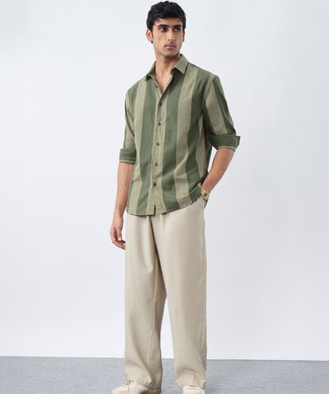 Stripes Grove Cotton Linen Shirts