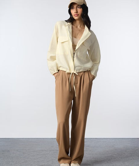 Cotton Linen Off-White Women Shackets