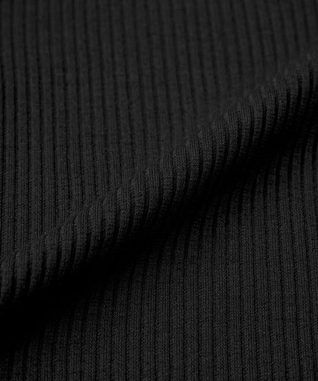 Ribbed  Black Women T-Shirts