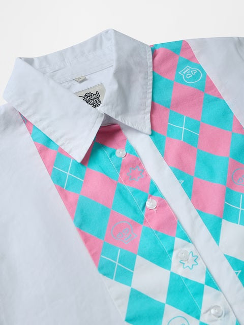 Checks Pink and Blue Women Boyfriend Shirts