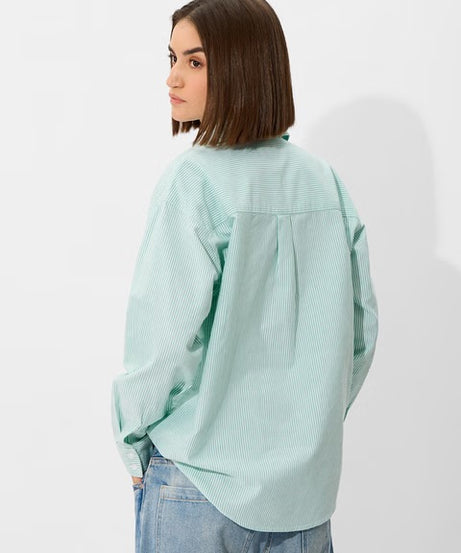 Striped Seaside Women Boyfriend Shirts