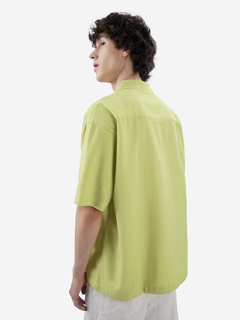Solids Lime Green Oversized Shirts