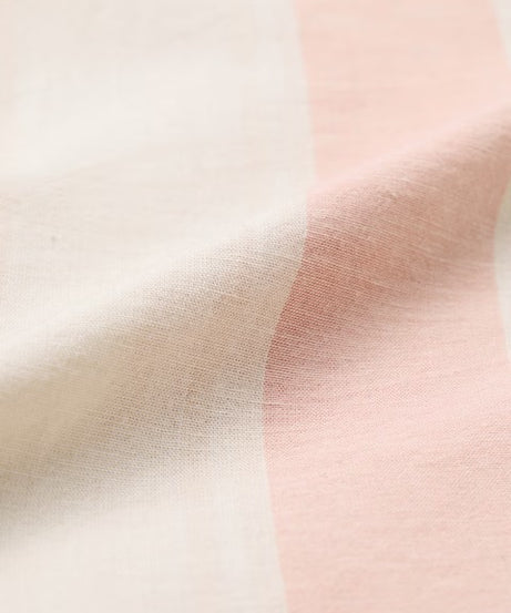 Stripes Coral Cotton Linen Shirts
